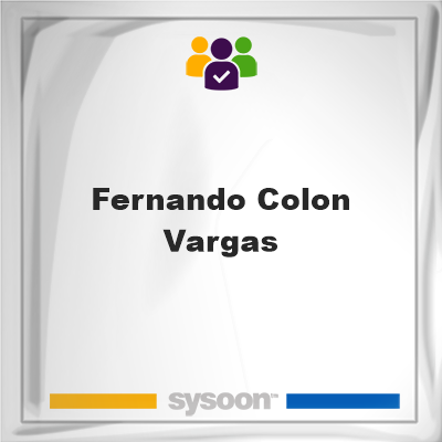 Fernando Colon Vargas, memberFernando Colon Vargas on Sysoon