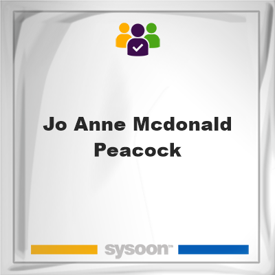 Jo-Anne McDonald Peacock, memberJo-Anne McDonald Peacock on Sysoon
