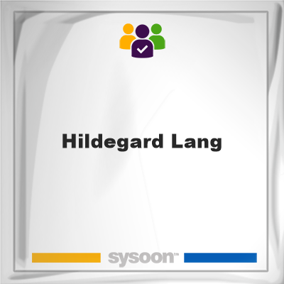 Hildegard Lang on Sysoon