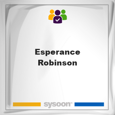 Esperance Robinson, memberEsperance Robinson on Sysoon