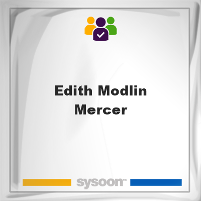 Edith Modlin Mercer, memberEdith Modlin Mercer on Sysoon
