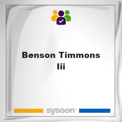 Benson Timmons III on Sysoon