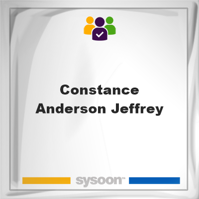 Constance Anderson Jeffrey, memberConstance Anderson Jeffrey on Sysoon