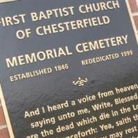 First Baptist Church of Chesterfield Cemetery on Sysoon