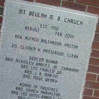 Mount Beulah Missionary Baptist Church Cemetery on Sysoon