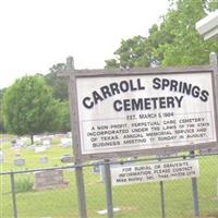 Carroll Springs Cemetery on Sysoon