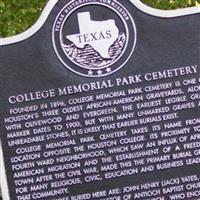 College Memorial Park Cemetery on Sysoon