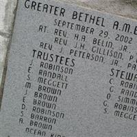 Greater Bethel AME Church Cemetery on Sysoon