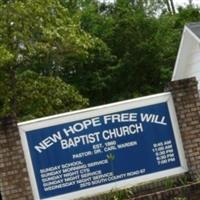 New Hope Free Will Baptist Church Cemetery on Sysoon