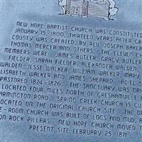 New Hope Baptist Church Cemetery on Sysoon