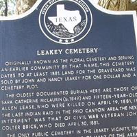 Leakey Cemetery on Sysoon