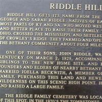 Riddle Hill Cemetery on Sysoon