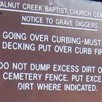Walnut Creek Baptist Church Cemetery on Sysoon