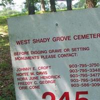 West Shady Grove Cemetery on Sysoon