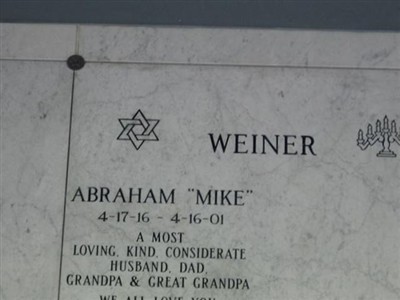 Abraham "Mike" Weiner on Sysoon