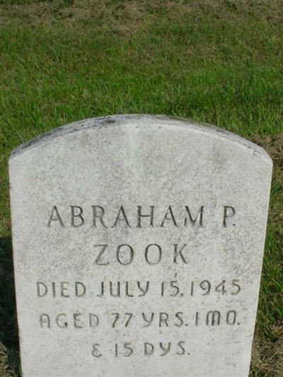 Abraham P Zook on Sysoon