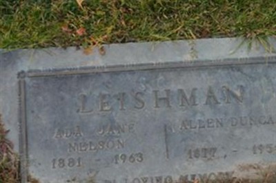 Ada Jane Nelson Leishman on Sysoon