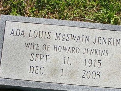 Ada Louis McSwain Jenkins on Sysoon