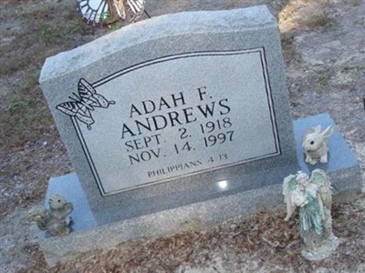 Adah F Andews on Sysoon