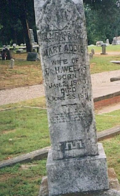 Mary Adeline "Addie" Fullilove Weems on Sysoon
