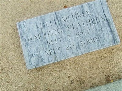 Adell McGrew Hartzog Weathers on Sysoon