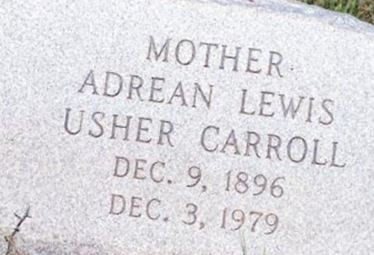 Adrean Lewis Usher Carroll on Sysoon