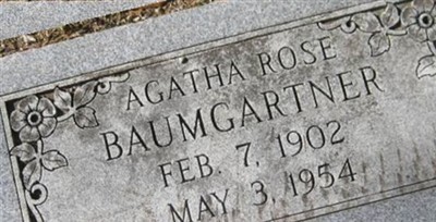 Agatha Rose Wiesle Baumgartner on Sysoon