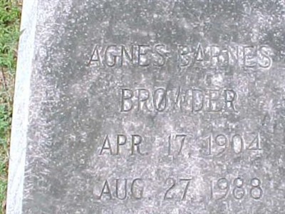 Agnes Barnes Browder on Sysoon