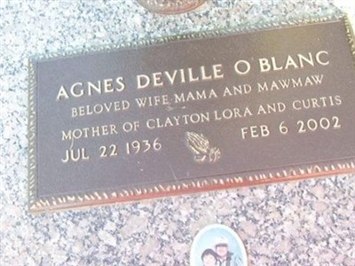 Agnes DeVille O'Blanc on Sysoon