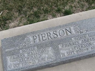 Agnes Halliday Archibald Pierson on Sysoon