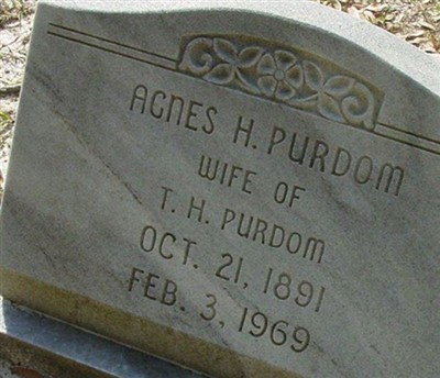 Agnes Isabel Harrell Purdom on Sysoon