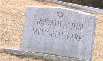 Ahavath Achim Memorial Park on Sysoon