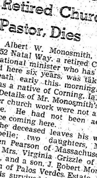 Albert Wilson Monosmith on Sysoon
