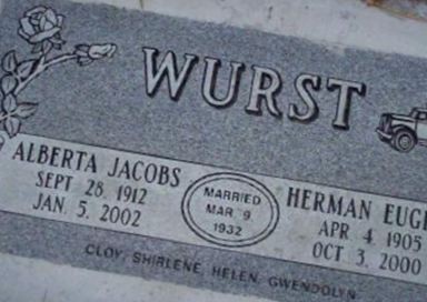 Alberta Jacobs Wurst on Sysoon