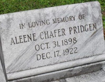 Aleene Chafer Pridgen on Sysoon