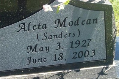 Aleta Modean Sanders Pettit on Sysoon
