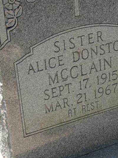 Alice Donston McClain on Sysoon