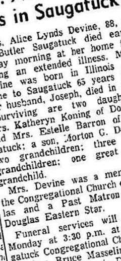 Alice E. Lynds Devine on Sysoon
