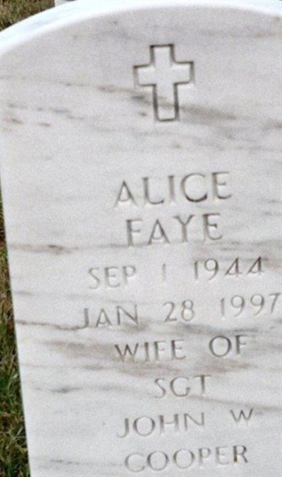 Alice Faye Cooper, Find a grave on Sysoon Alice Faye Cooper on Sysoon