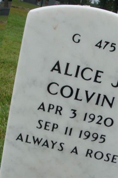 Alice J Colvin on Sysoon