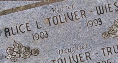 Alice Leona Moore Toliver-Wiess on Sysoon