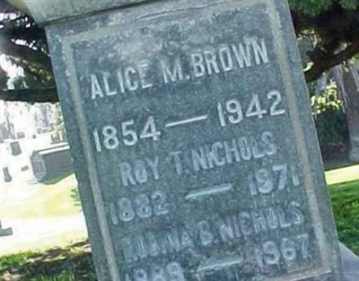 Alice M Brown on Sysoon