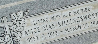 Alice Mae Gooding Killingsworth on Sysoon