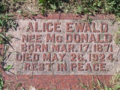 Alice McDonald Ewald on Sysoon