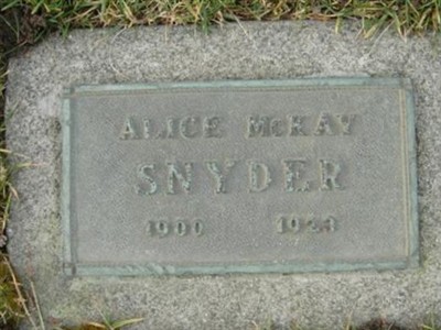 Alice McKay Snyder on Sysoon