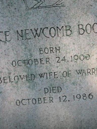 Alice Newcomb Booth on Sysoon