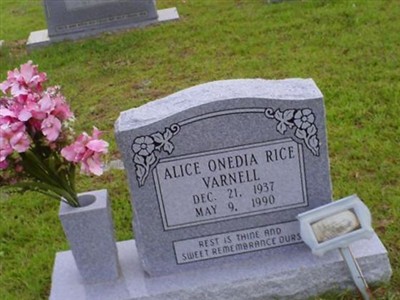 Alice Onedia Rice Varnell on Sysoon