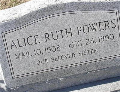 Alice Ruth Powers on Sysoon
