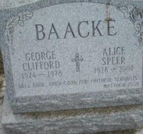 Alice Speer Baacke on Sysoon