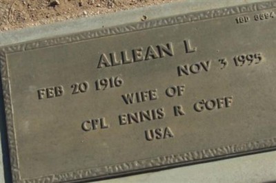 Allean L Goff on Sysoon